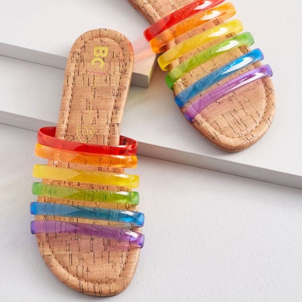 new bc for you to pride rainbow modcloth sandals